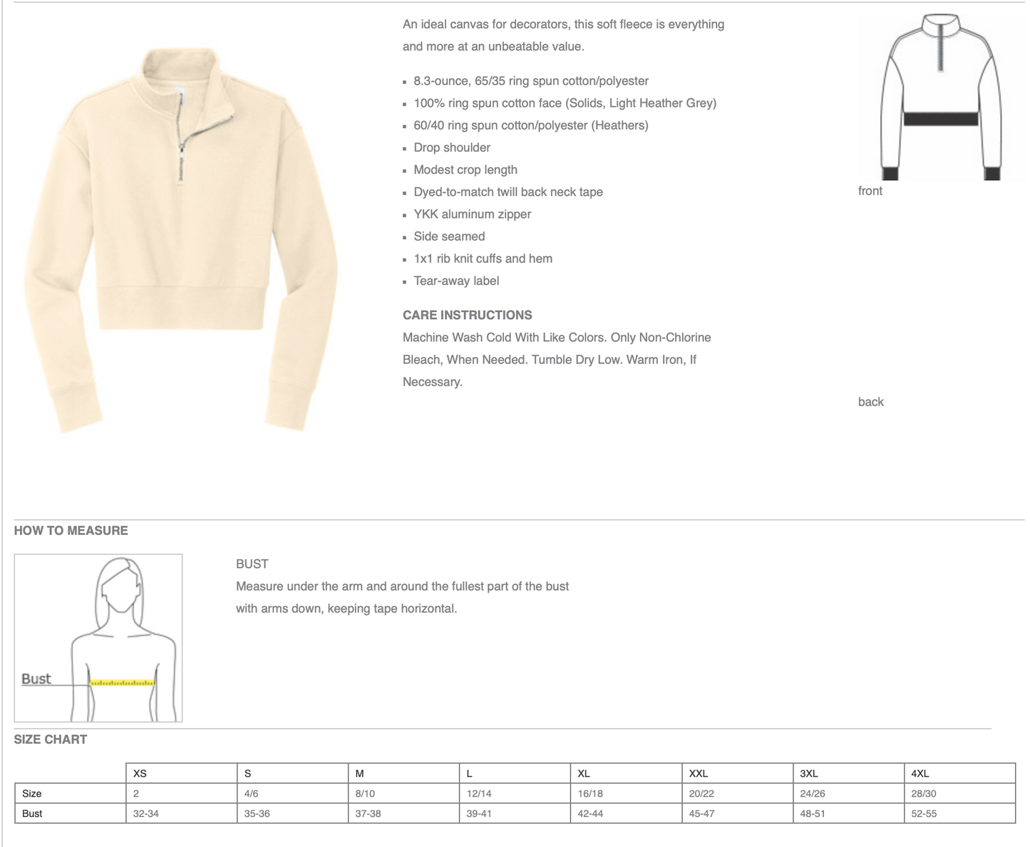 NORTHVALE EAGLES 1/2 ZIP WOMENS HOODIE
