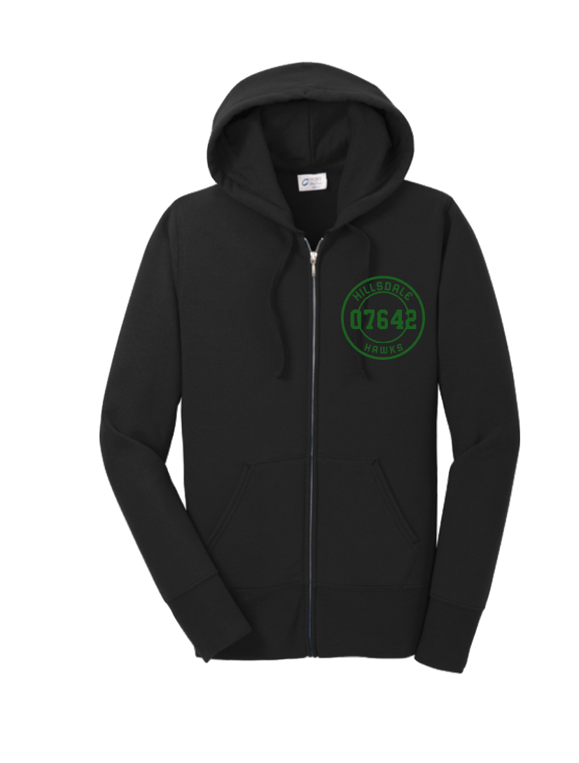 HILLSDALE HAWKS ZIP UP HOODIE