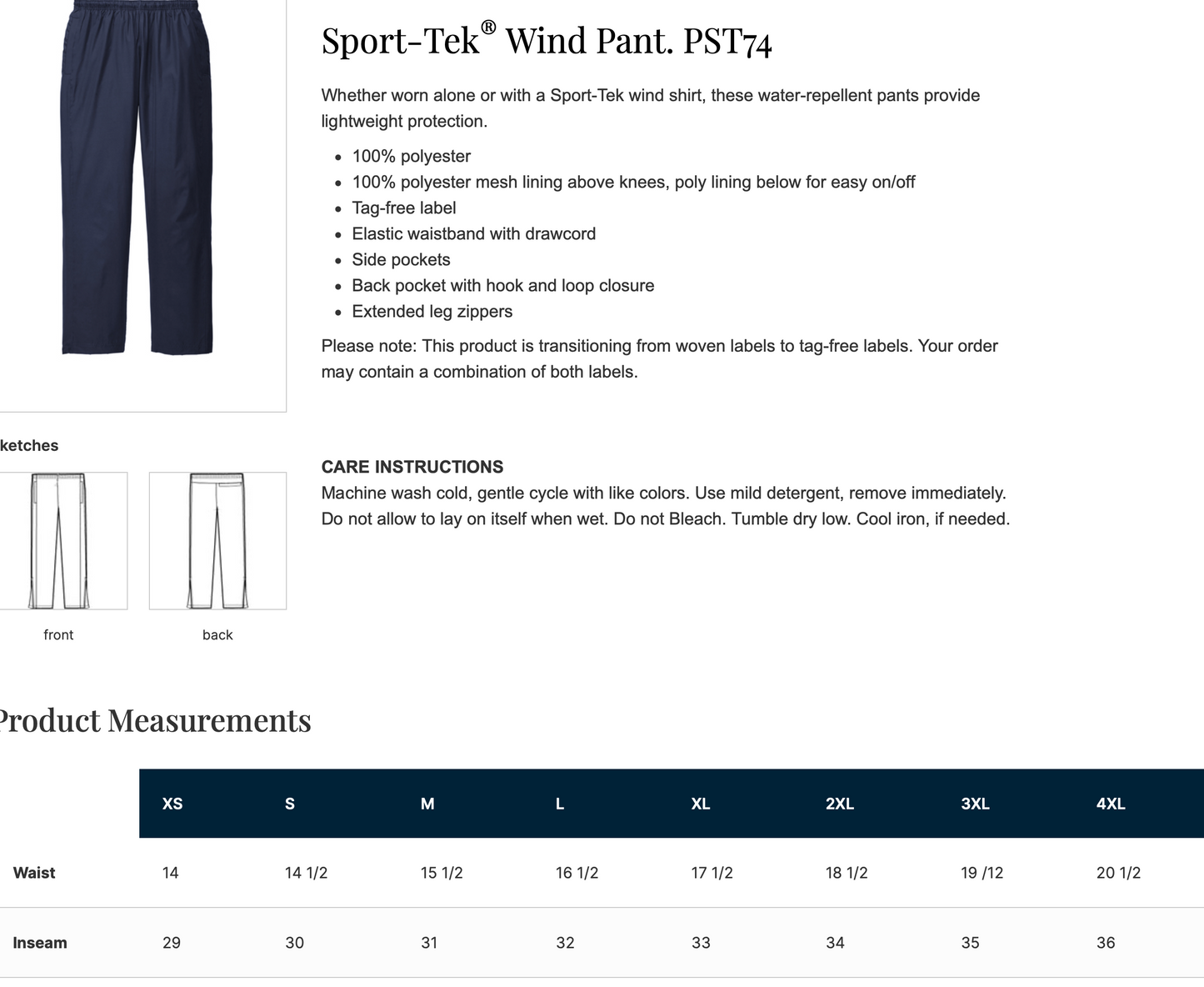 PASCACK VALLEY WRESTLING WINDBREAKER PANTS