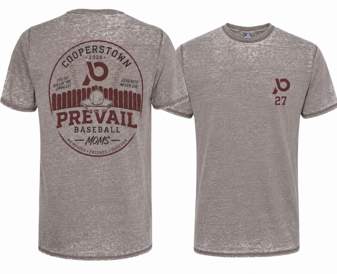 Prevail baseball moms burnout tshirt