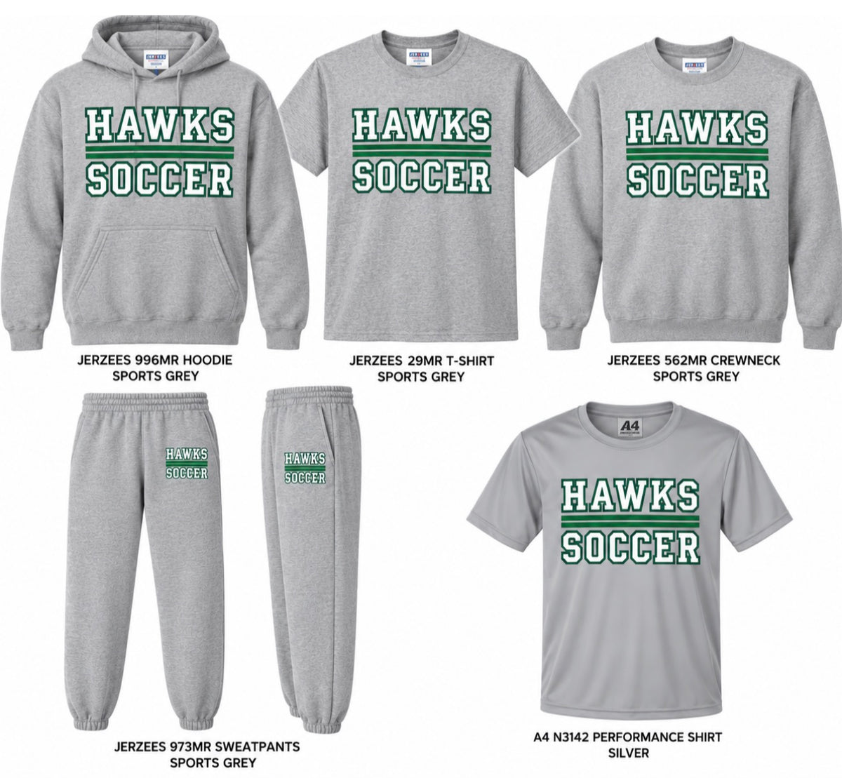 GW SOCCER HAWKS GREY ITEMS