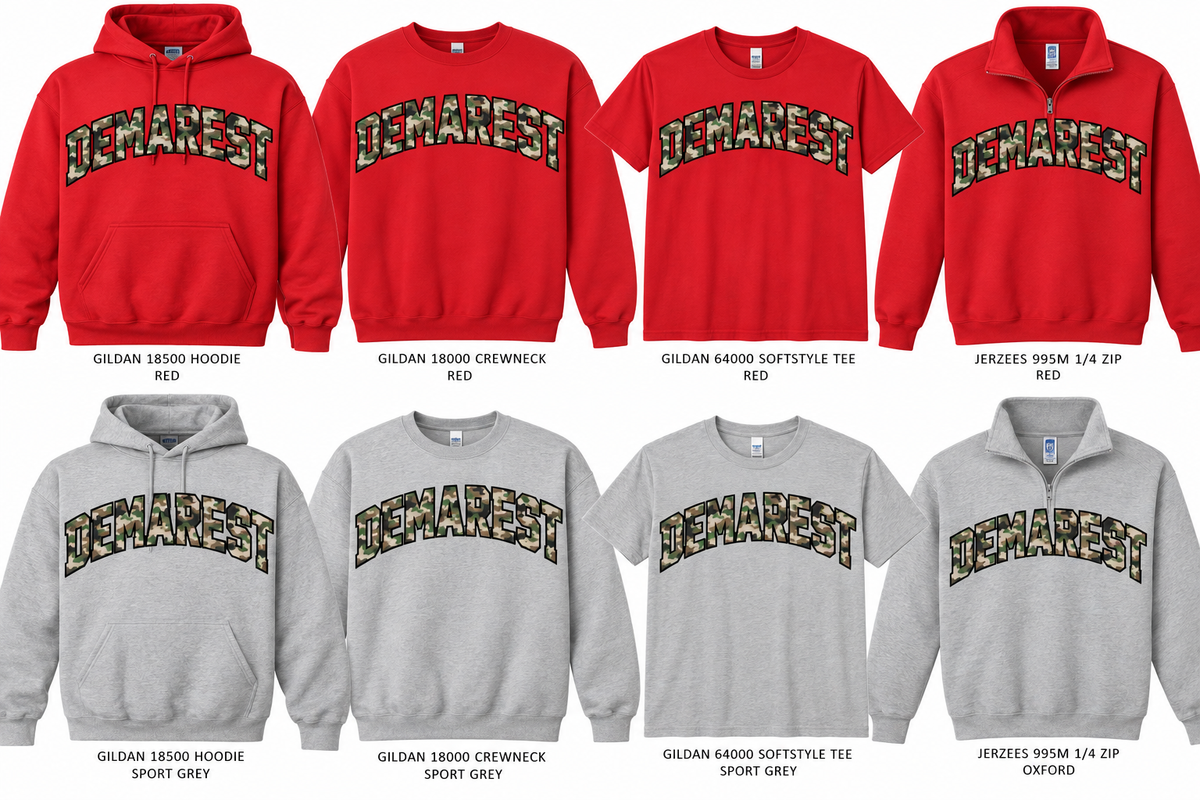 DEMAREST CAMO FONT LOGO