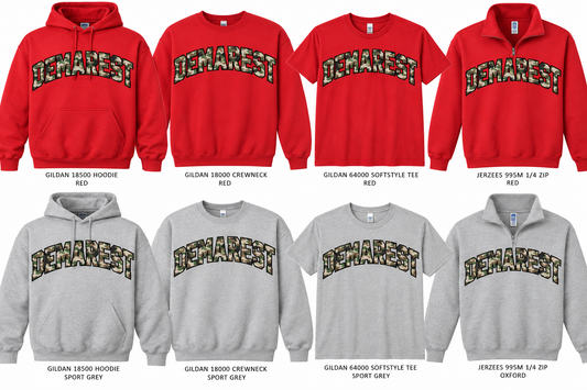 DEMAREST CAMO FONT LOGO