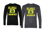 HILLSDALE HAWKS 23 PERFORMANCE LONG SLEEVE SWOOSH TSHIRT