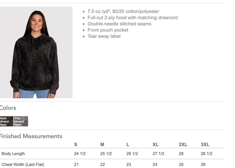 CRAIG SCHOOL MINERAL WASH  RAINBOW HOODIE