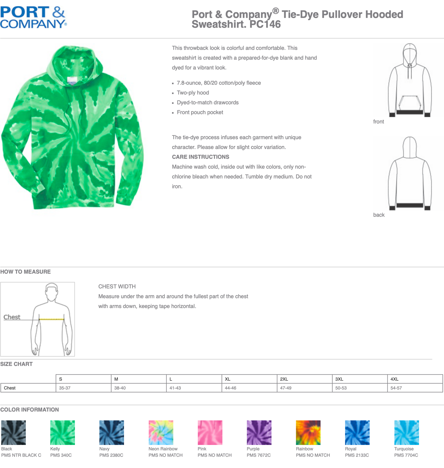 PEQUANNOCK TIE DYE HOODIE