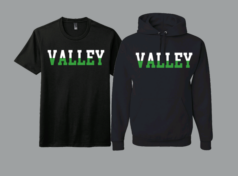 PASCACK VALLEY DUAL COLOR FONT HOODIE AND TSHIRT