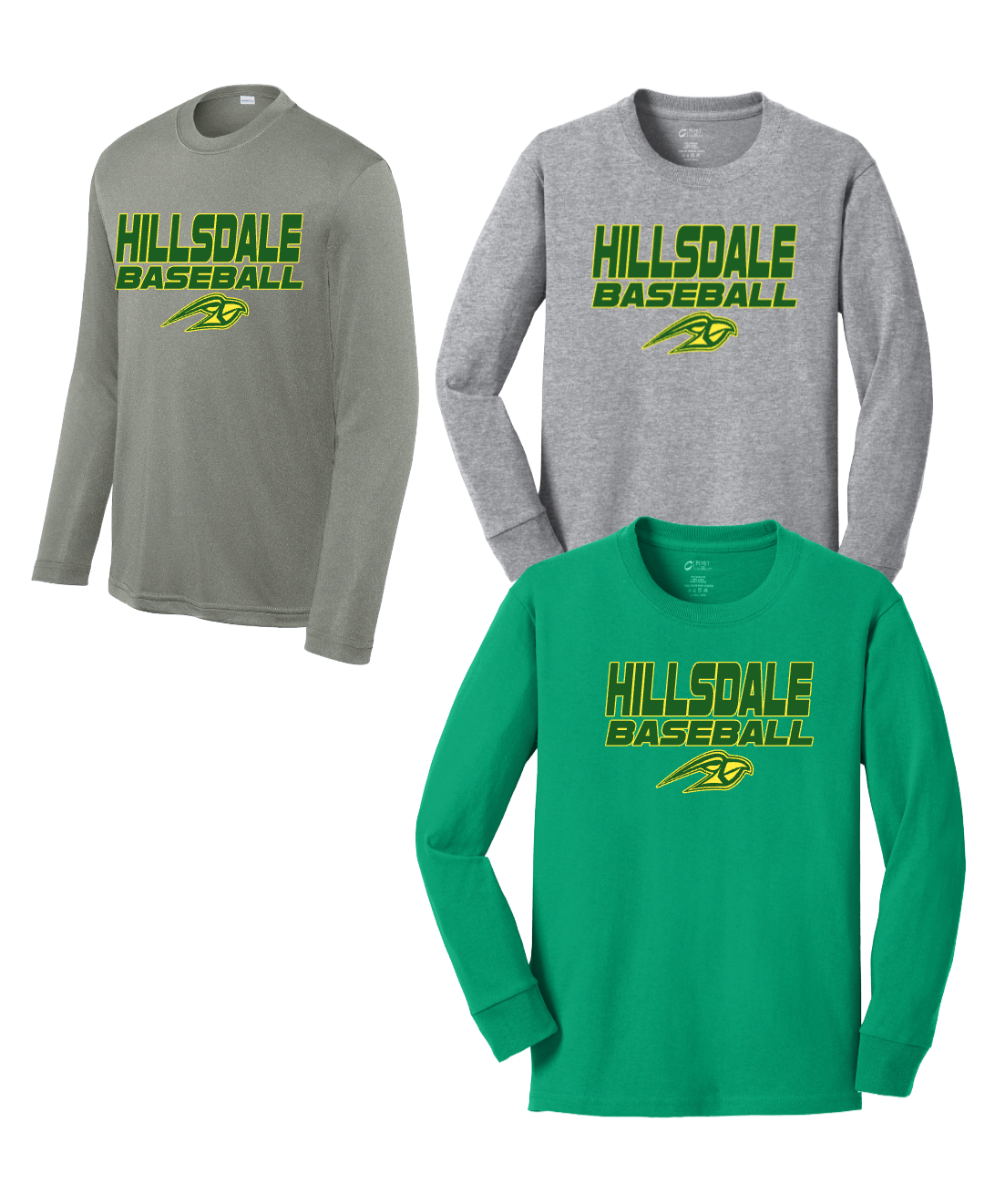 HILLSDALE HAWKS BASEBALL LONG SLEEVE  SHIRT