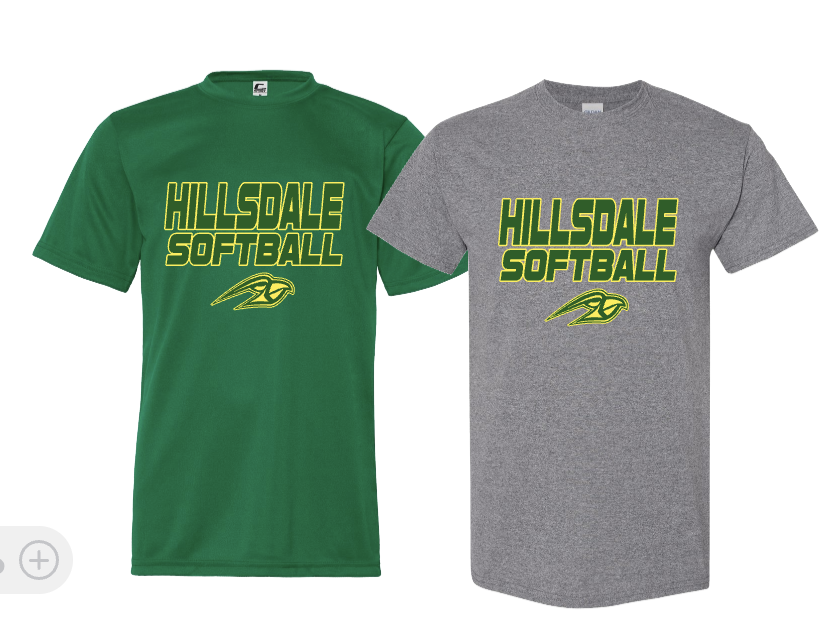 HILLSDALE HAWKS SOFTBALL LOGO SHORT SLEEVE SHIRT