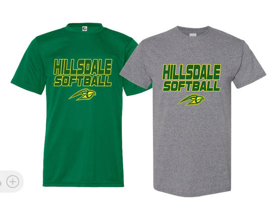 HILLSDALE HAWKS SOFTBALL LOGO SHORT SLEEVE SHIRT