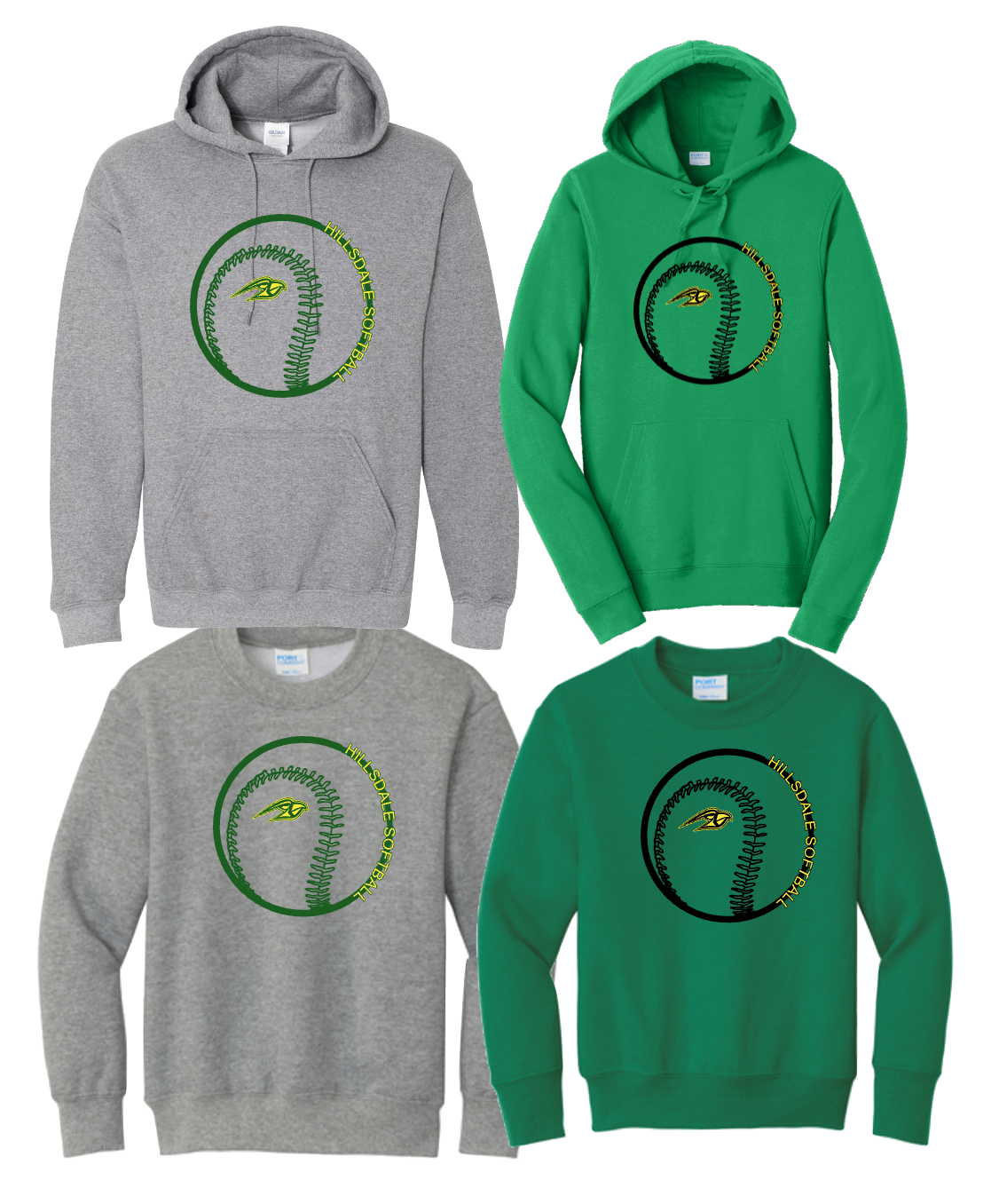 HILLSDALE HAWKS SOFTBALL SOTFBALL CREWNECK/HOODIE