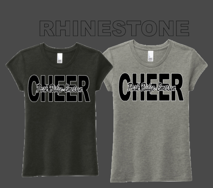 PARK RIDGE EMERSON CHEER RHINESTONE GIRLS/WOMENS FIT TSHIRT