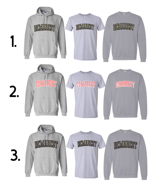 DEMAREST GREY HOODIE/CREW/TSHIRT OPTION