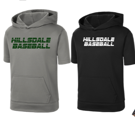 HILLSDALE HAWKS  SHORT SLEEVE HOODIE BASEBALL/SOFTBALL