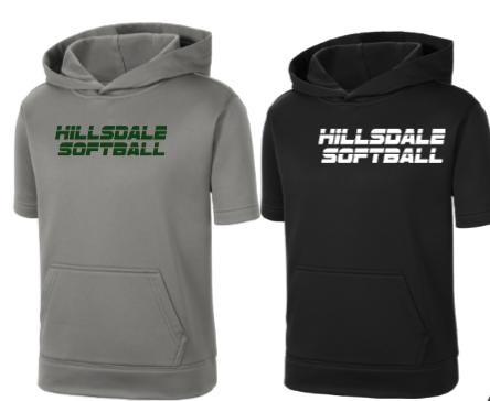 HILLSDALE HAWKS  SHORT SLEEVE HOODIE BASEBALL/SOFTBALL
