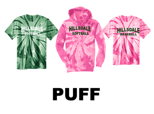 HAWKS PUFF PRINT TIE DYE TSHIRT/HOODIE