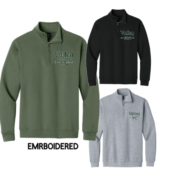 PASCACK VALLEY CROSS COUNTRY 1/4 ZIP COTTON EMBROIDERED
