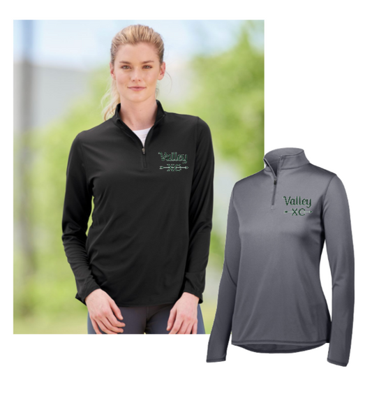 PASCACK VALLEY CROSS COUNTRY EMBROIDERED WOMENS 1/4 ZIP PERFORMANCE