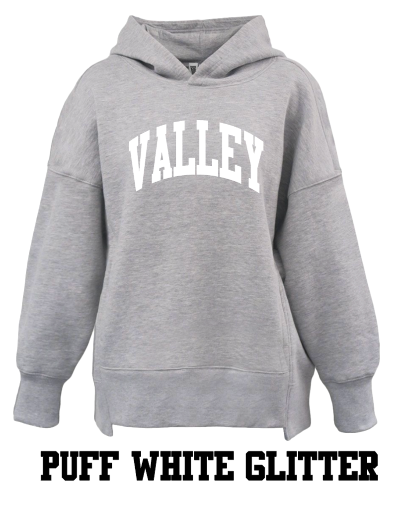 PASCACK VALLEY  GLITTER PUFF HOODED SWEATSHIRT