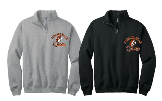 PASCACK HILLS CHEER EMBROIDERED 1/4 ZIP SWEATSHIRT