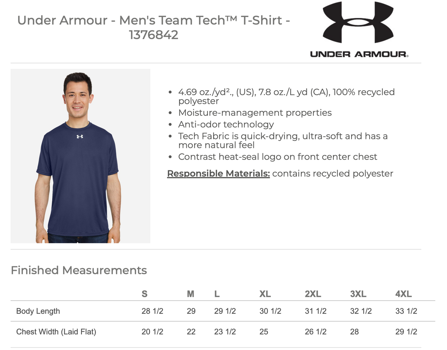 PEQUANNOCK UNDER ARMOUR T-SHIRTS