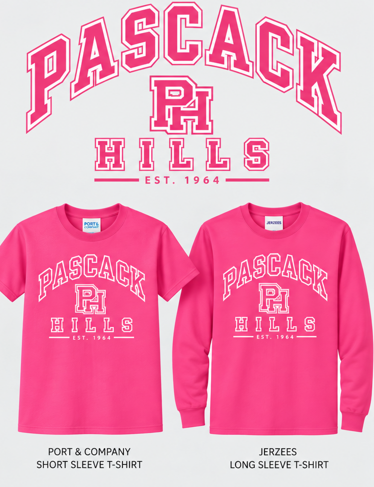 PASCACK HILLS PINK OUT TSHIRTS/LONG SLEEVE SHIRT