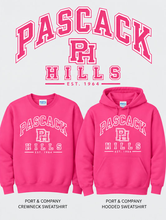 PASCACK HILLS PINK OUT CREWS/HOODIES
