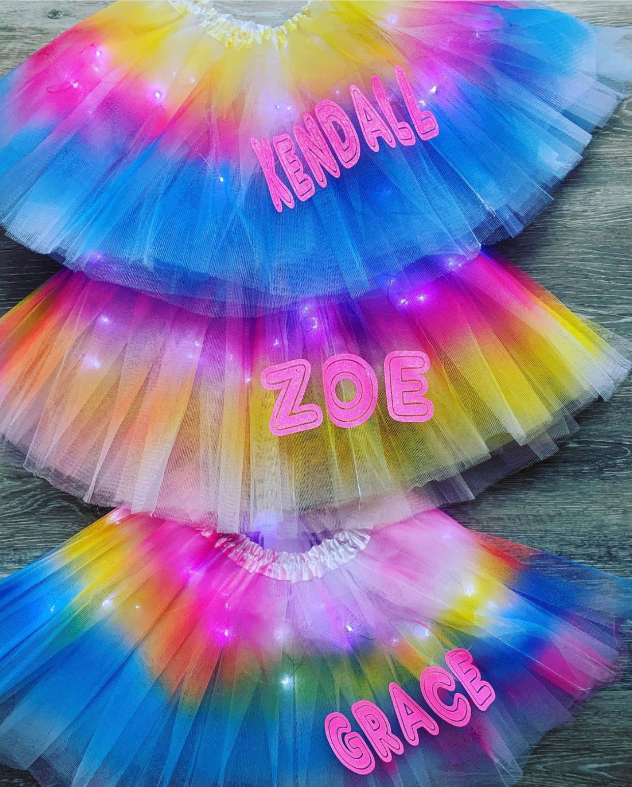 Light up rainbow name Tutu