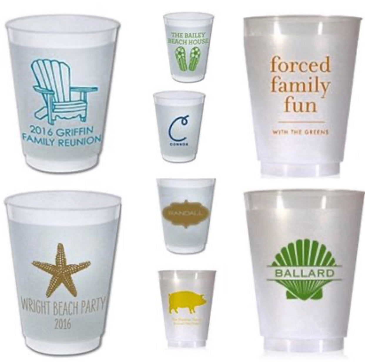 Personalized dishwasher safe reusable cups