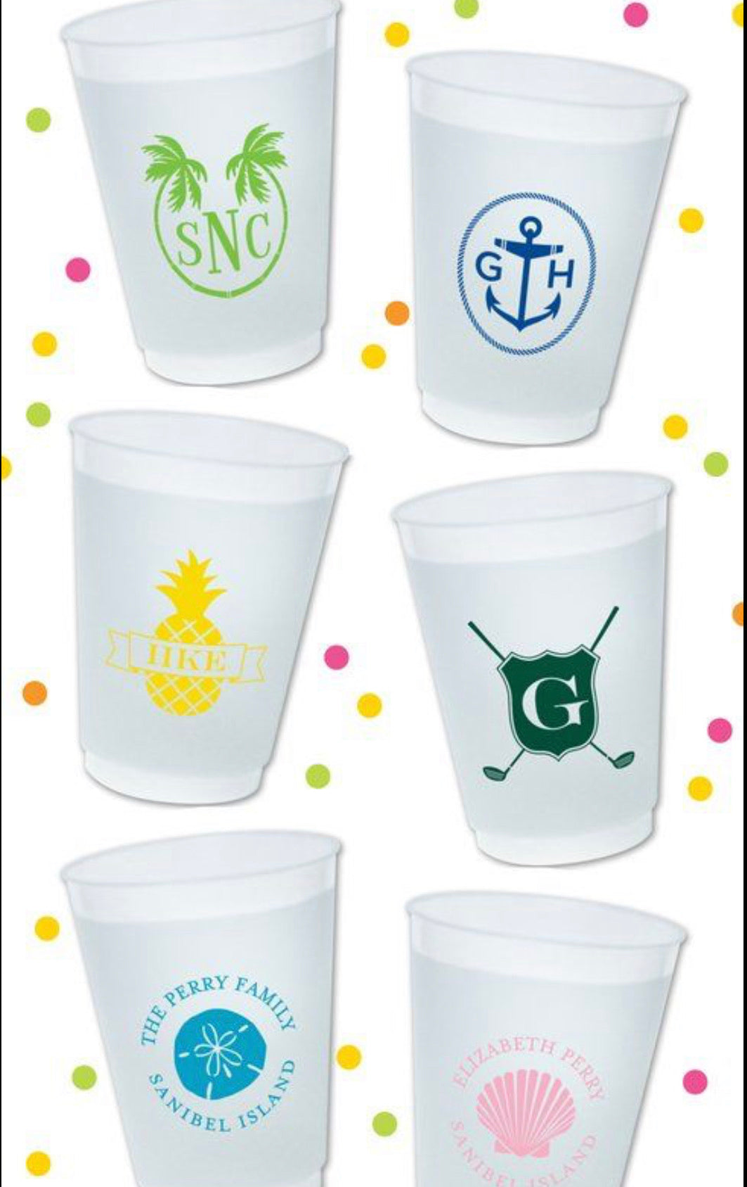 Personalized dishwasher safe reusable cups